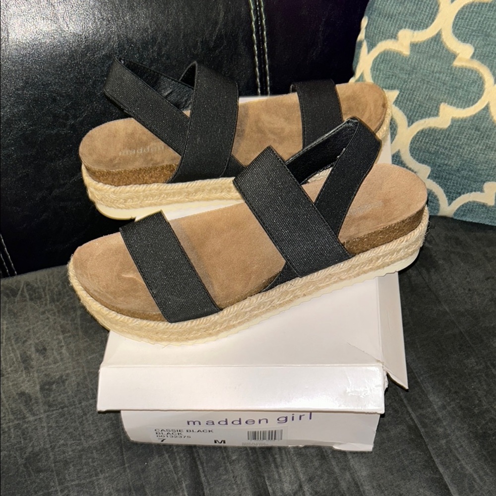 Madden Girl Black Platform Sandals